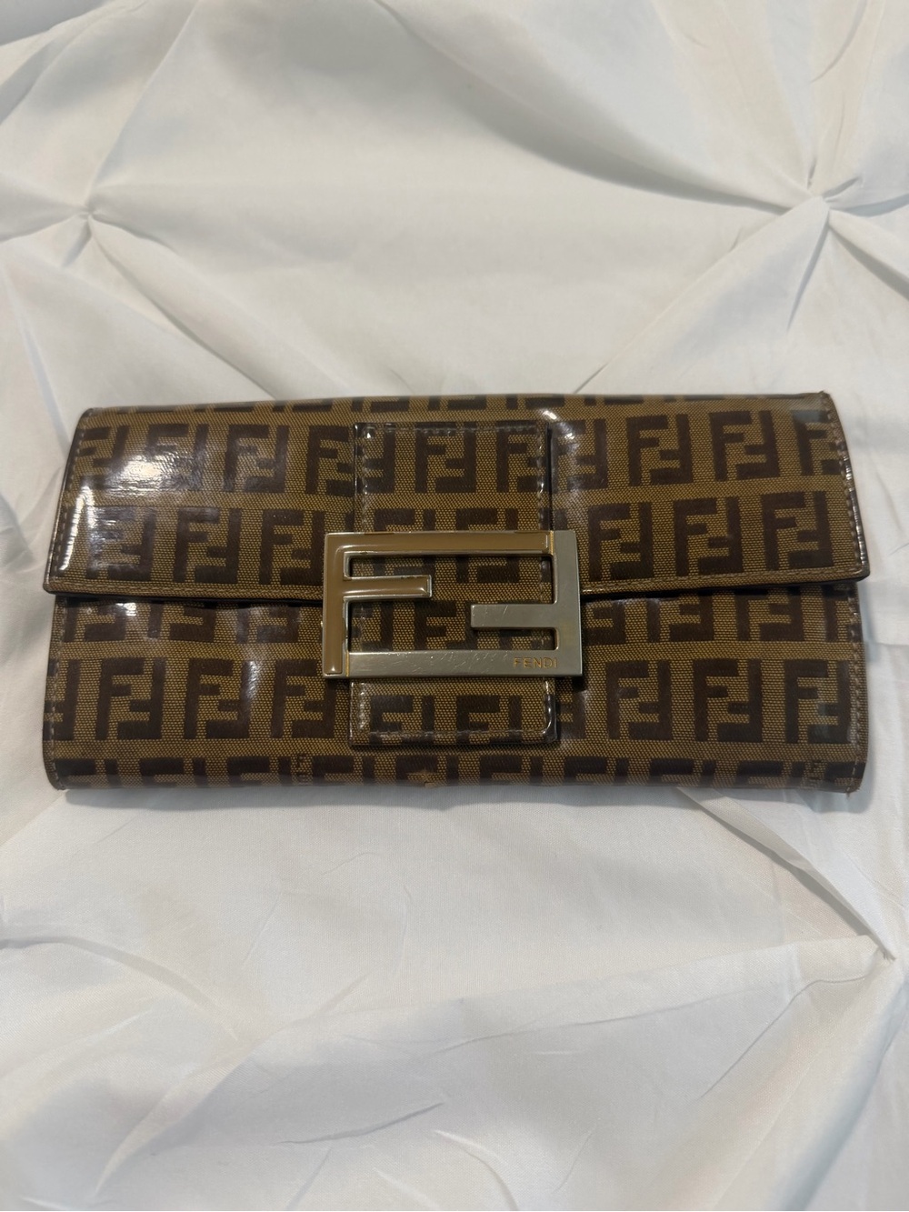 Fendi Zucca Vinyl/Coated Canvas Long Wallet